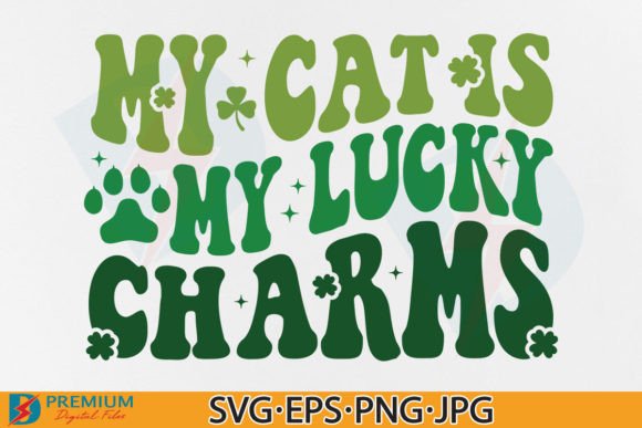 Cat Mom St Patrick's Day SVG Irish Lucky for T-Shirt Designs and Graphics