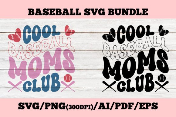 Cool Baseball Moms Club T-Shirt Design: A Versatile Graphic for Local Branding
