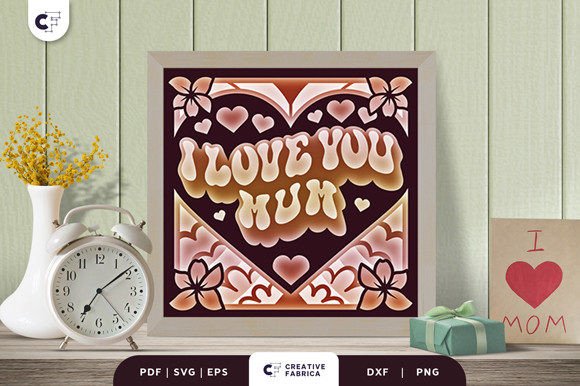 Groovy Mamma 3D Shadow Box SVG for Holiday Merch