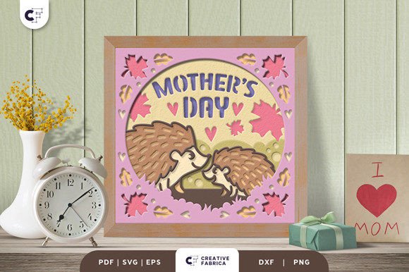 Mama and Baby Hedgehog 3D SVG for Holiday Crafting