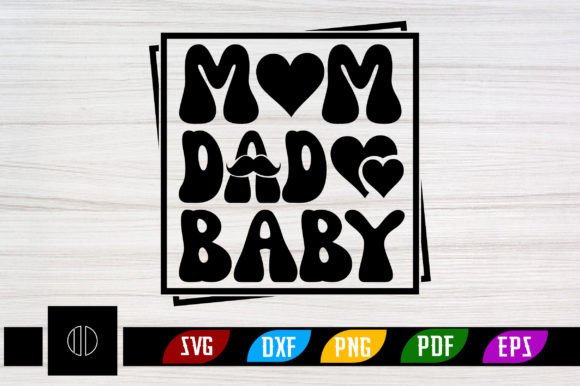 Mom Dad Baby Retro Svg Design: A Nostalgic Graphic for Local Business Branding