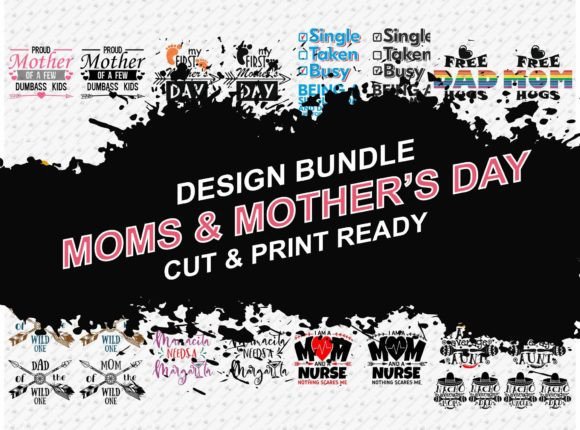 Mom Mother’s Day 10 Design SVG Bundle for T-Shirt Graphics