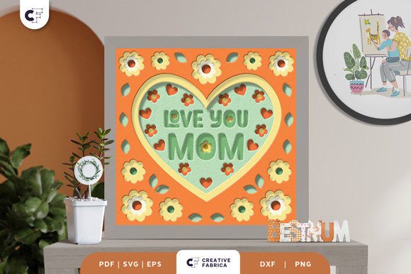 Mom’s Flower Decoration 3D SVG for Holiday Design Projects