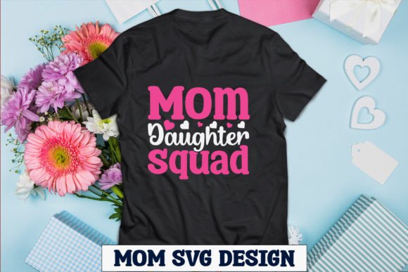 Mother’s Day SVG Designs Mom Daughter Sq: A Versatile Graphic for T-Shirt and Branding Projects
