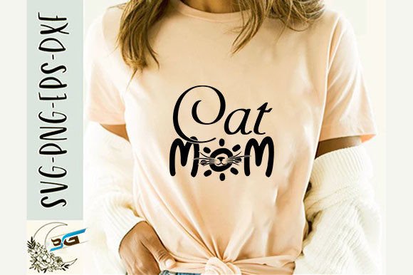 Mothers Day T-shirt Design, Cat Mom: A Graphic Asset for Trending T-Shirt Designs