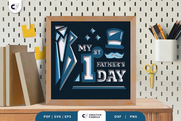 My 1st Father’s Day 3D Shadow Box: A Versatile SVG for Content Creators
