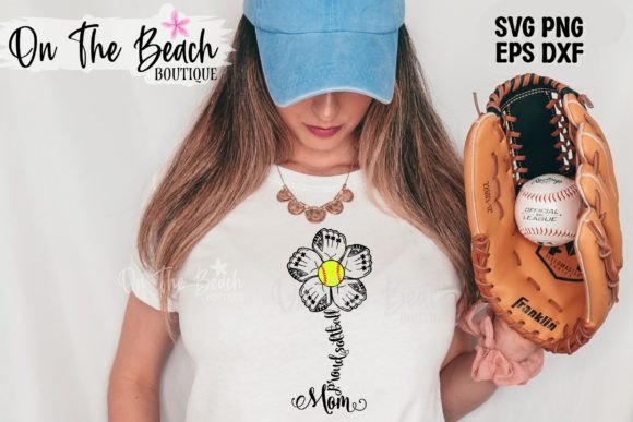SVG Proud Softball Mom, Softball Flower – A Versatile Graphic Design Asset for T-Shirt Designs